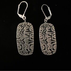 Alice Seely Urban Fetish Pewter Artisanal  Dangle Earrings